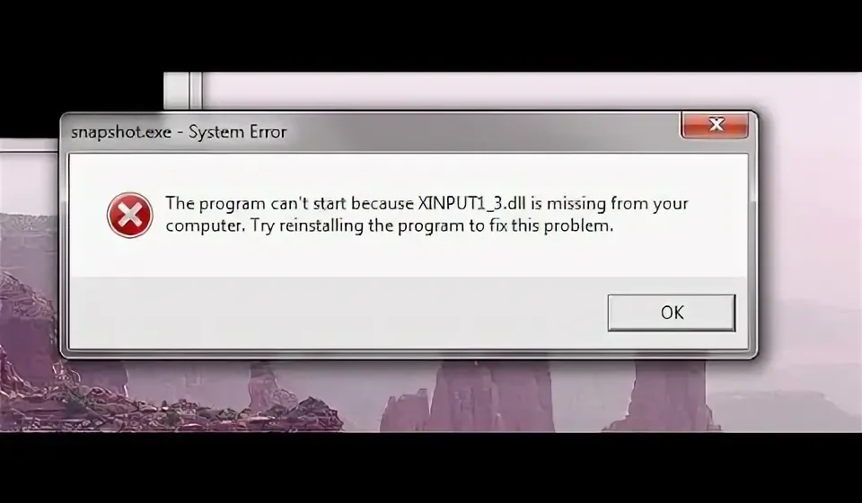 Ошибка отсутствует xinput1_3.dll в Windows 10 для игр